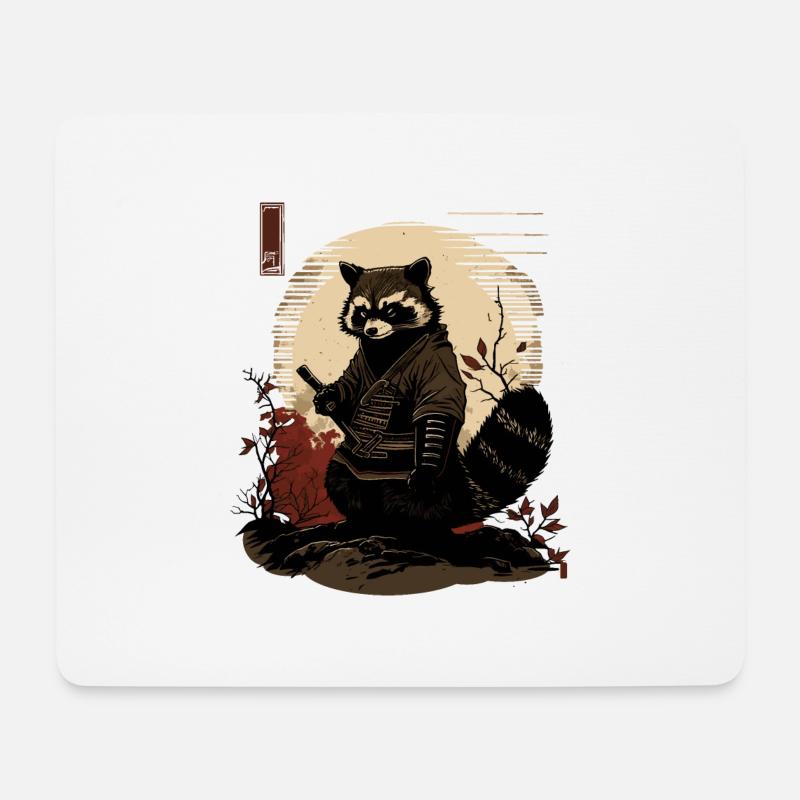 Baka Waschbär 1 - Mousepad (Querformat) - Weiß