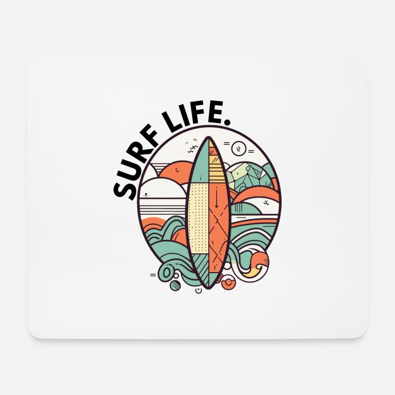 Surfen - Mousepad (Querformat) - Weiß