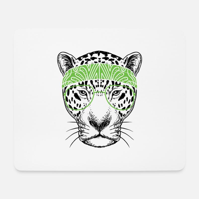 Leopard - Mousepad (Querformat) - Weiß