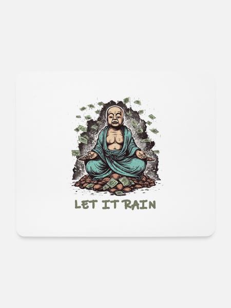 Lass es regnen - Mousepad (Querformat) - Weiß