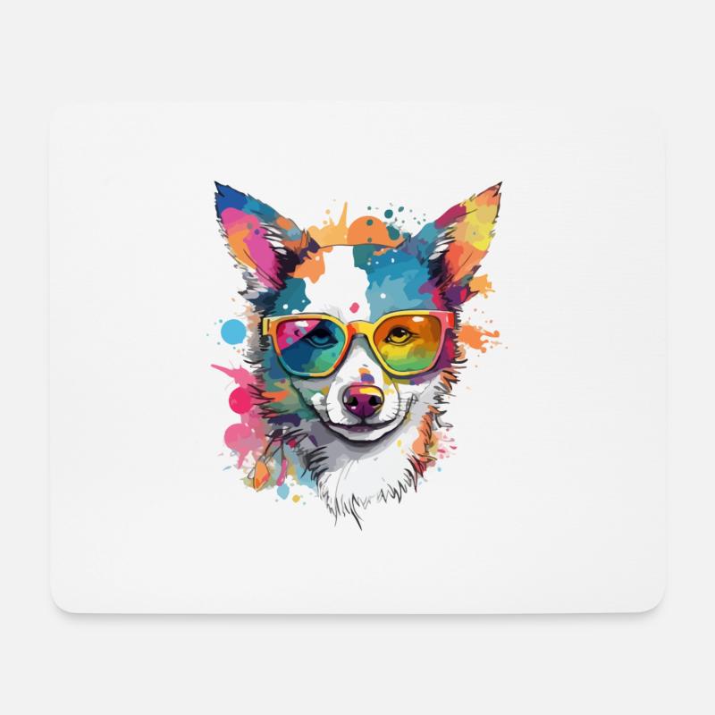 Goofy, der Hund mit der Brille - Mousepad (Querformat) - Weiß
