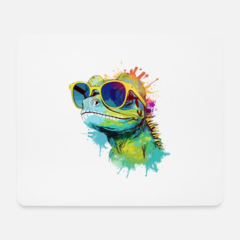 Doko die Eidechse - Mousepad (Querformat) - Weiß