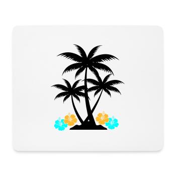 palme hibiskus - Mousepad (Querformat) - Weiß - Vorne