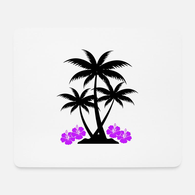 Palm hibiscus - Mouse Pad (horizontal) - white