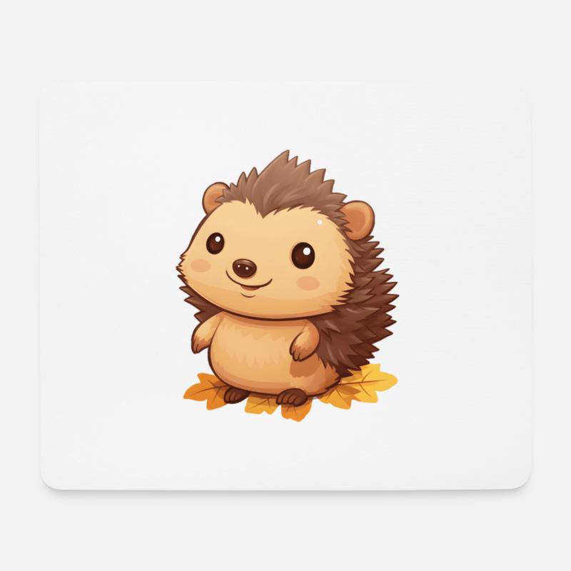 Igel Herbst - Mousepad (Querformat) - Weiß
