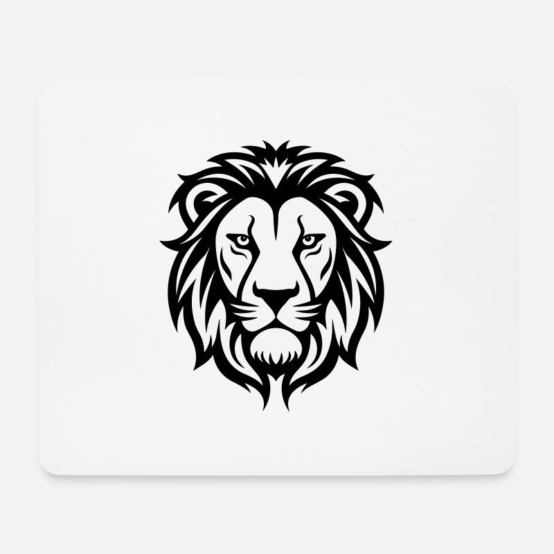 Löwenkopf - Mousepad (Querformat) - Weiß