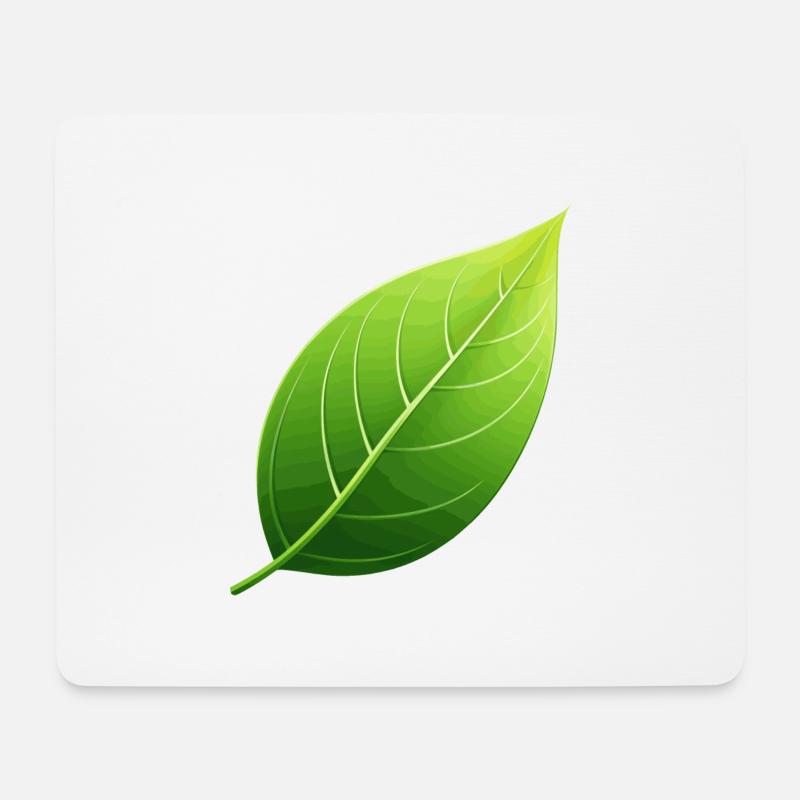green leaf - nature conservation - Mouse Pad (horizontal) - white