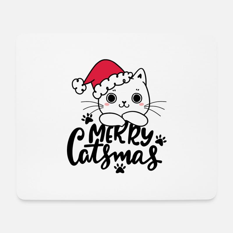 Funny christmas cats - Mouse Pad (horizontal) - white