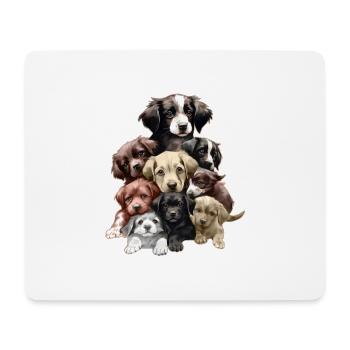 Lustige Hunde - Mousepad (Querformat) - Weiß - Vorne