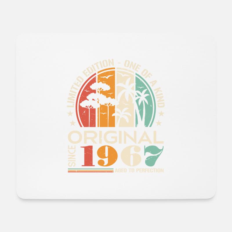 Oldtimer Baujahr 1967 Geboren Jahrgang Geburtstag - Mousepad (Querformat) - Weiß