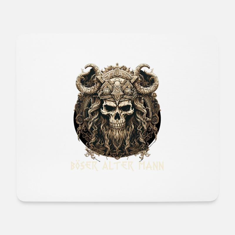 Böser Alter Mann Wikinger - Mousepad (Querformat) - Weiß