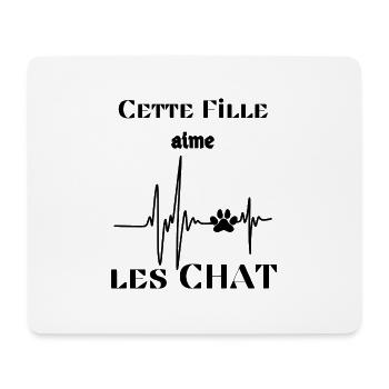 Cette Fille aime les Chats - Tapis de souris (format paysage) - blanc - Devant