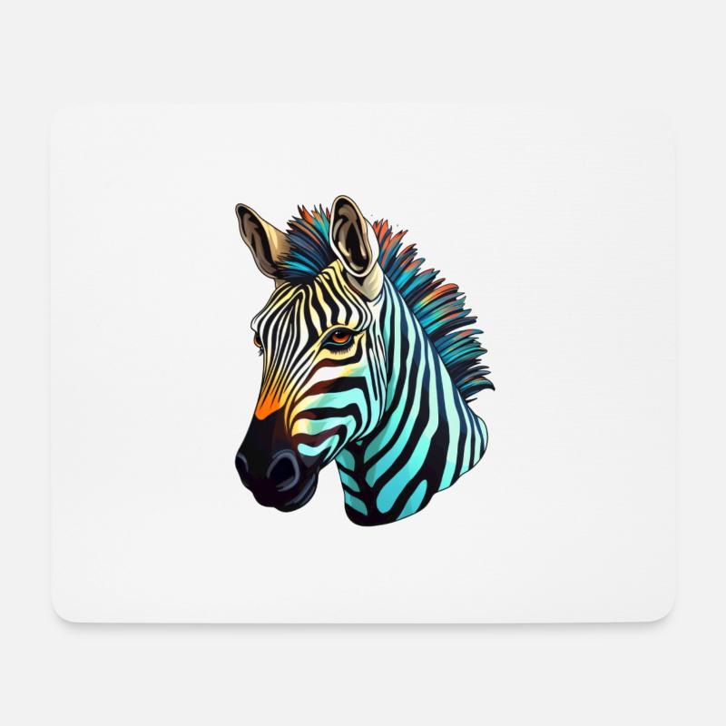 Zebrakopf - Mousepad (Querformat) - Weiß