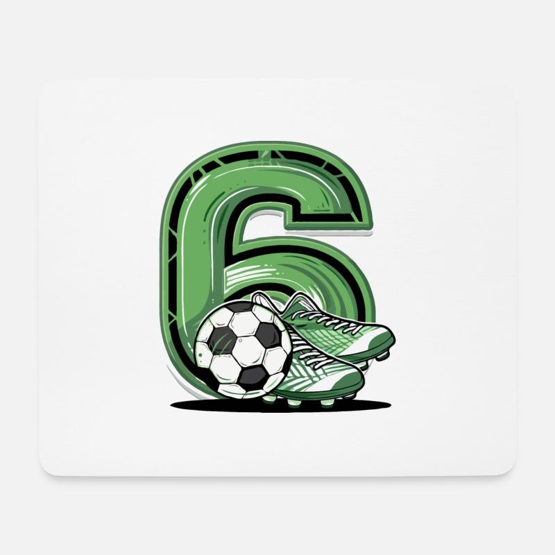 Fußball 6 Jahre - Mousepad (Querformat) - Weiß