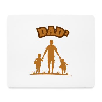 Dad² 2 Children Brown - Mousepad (Querformat) - Weiß - Vorne
