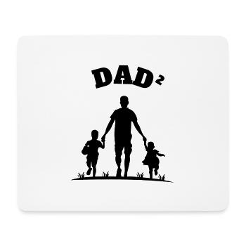 Dad² 2 Children Black - Mousepad (Querformat) - Weiß - Vorne