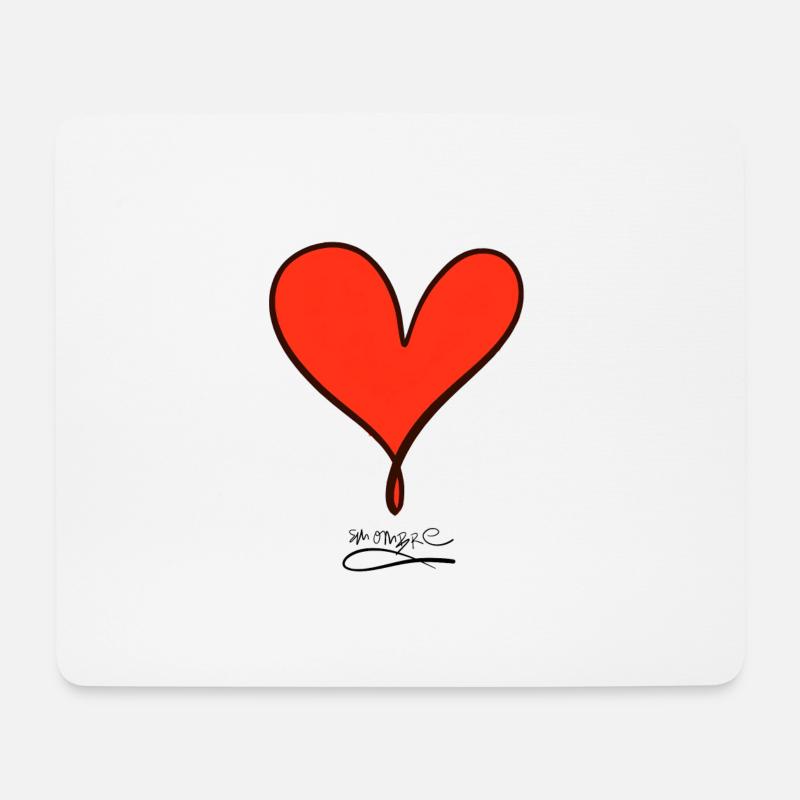 HEART - Mousepad (Querformat) - Weiß