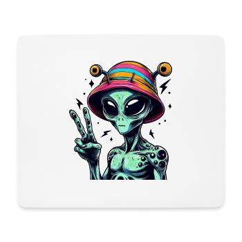 Alien Shows Peace - Mouse Pad (horizontal) - white - Front