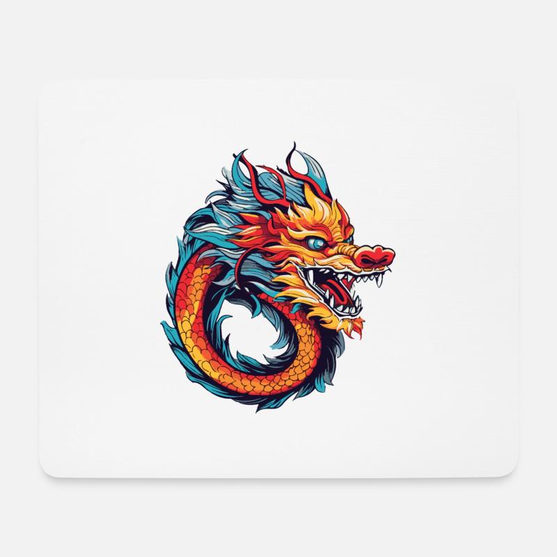 dragon china - Mousepad (Querformat) - Weiß