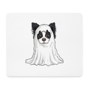 Border Collie Hund Halloween Comic Geist - Mousepad (Querformat) - Weiß - Vorne