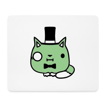 Sir Cat Gentleman Chapeau haut de forme Monocle Rich Gentleman - Tapis de souris (format paysage) - blanc - Devant