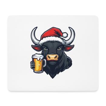 Stier Weihnachten Bier - Mousepad (Querformat) - Weiß - Vorne