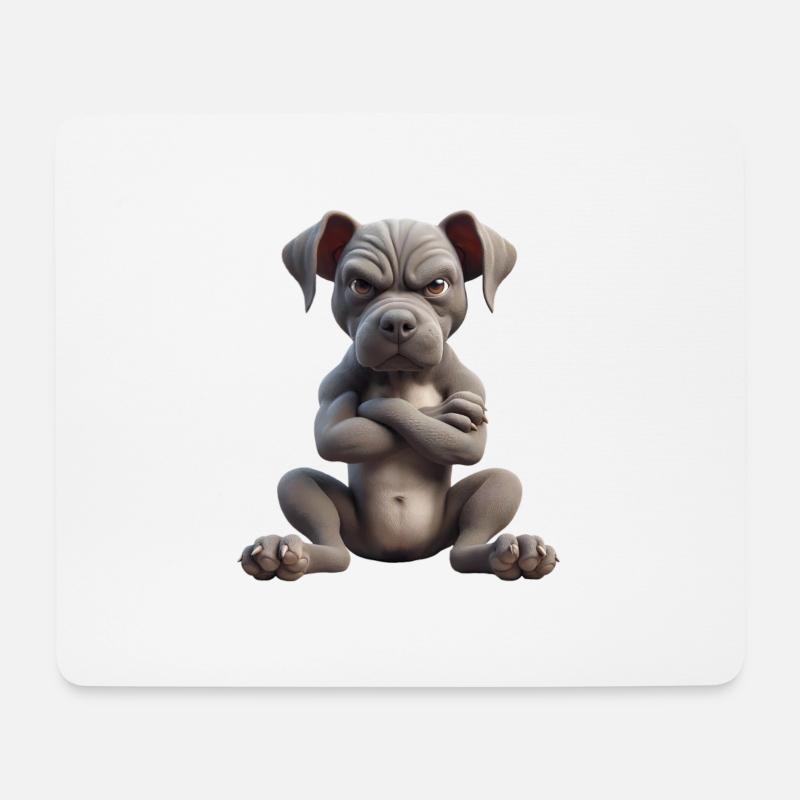 Hund grimmig 5 - Mousepad (Querformat) - Weiß