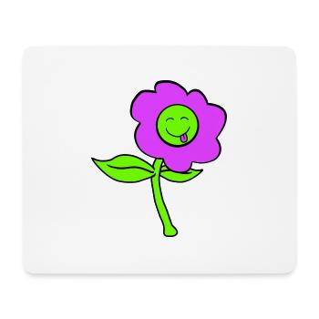 Lila Blume Frühling Sommer Natur Lustiges Gesicht - Mousepad (Querformat) - Weiß - Vorne