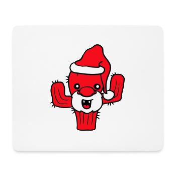 Cactus Santa Claus Face Christmas Cacti - Mouse Pad (horizontal) - white - Front