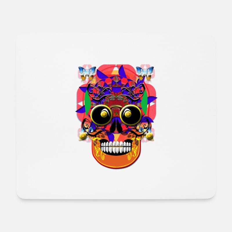 Schädel 10 - Mousepad (Querformat) - Weiß