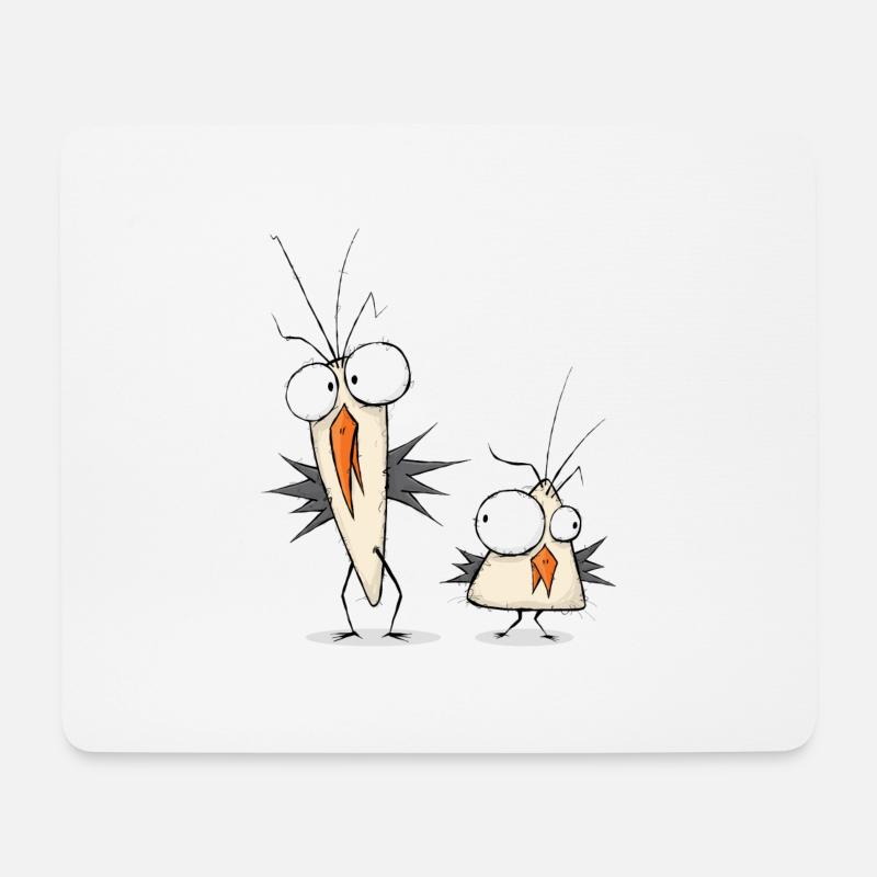 Freaky Birds - Mousepad (Querformat) - Weiß