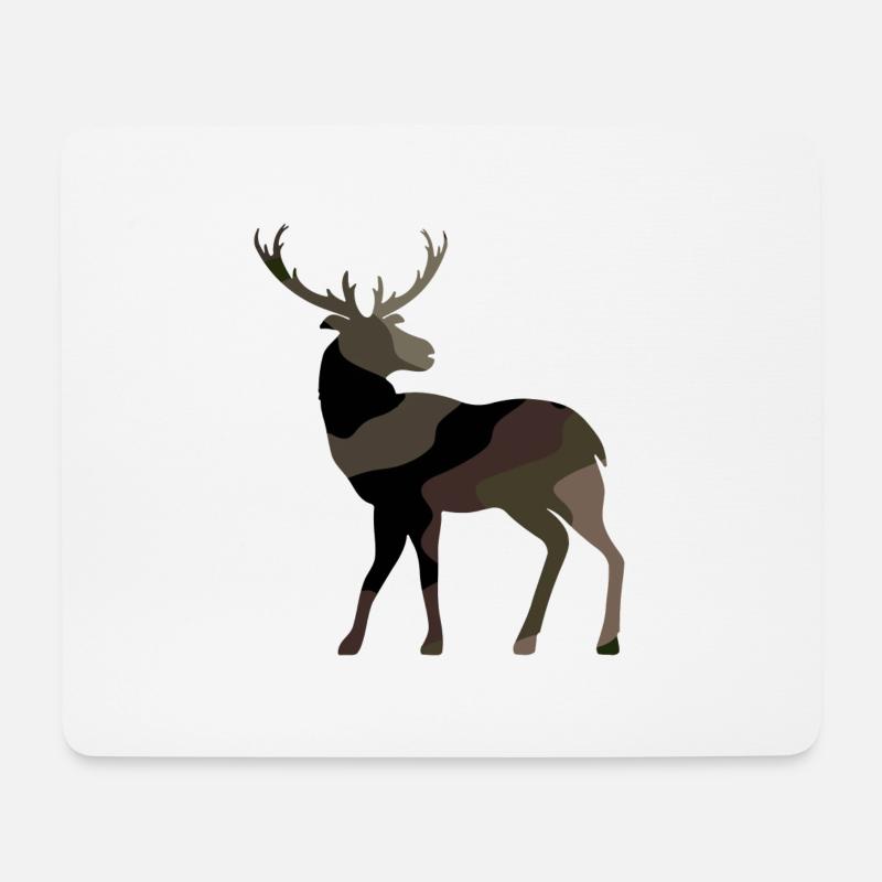 Hirsch - Mousepad (Querformat) - Weiß