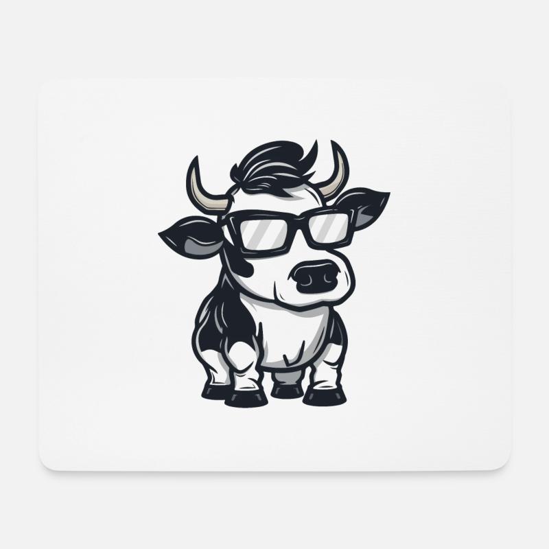 Kuh Tier - Mousepad (Querformat) - Weiß