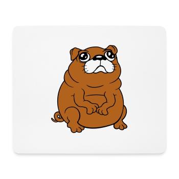 Pug dog sits small begging dick looks sad - Mouse Pad (horizontal) - white - Front