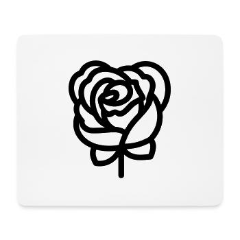 Rosa Blume - Mousepad (Querformat) - Weiß - Vorne