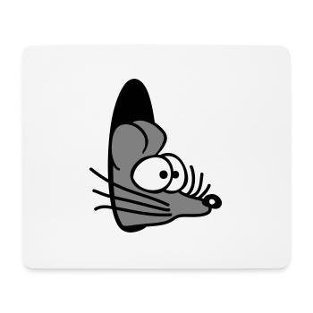 Maus Wand Loch Mauseloch Guckt Süß Lustig Comic - Mousepad (Querformat) - Weiß - Vorne