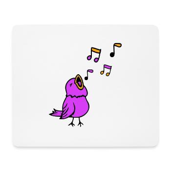 Musiknoten Singvogel Spatz singt zwitschert Musik - Mousepad (Querformat) - Weiß - Vorne