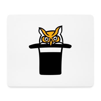 Eule Zylinder Hut Zauberer Magie Trick Zaubertrick - Mousepad (Querformat) - Weiß - Vorne