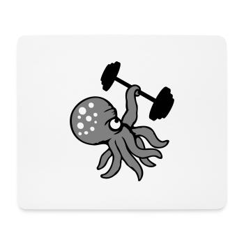 Oktopus Bodybuilder Muskelaufbau Fitnessstudio Gym - Mousepad (Querformat) - Weiß - Vorne