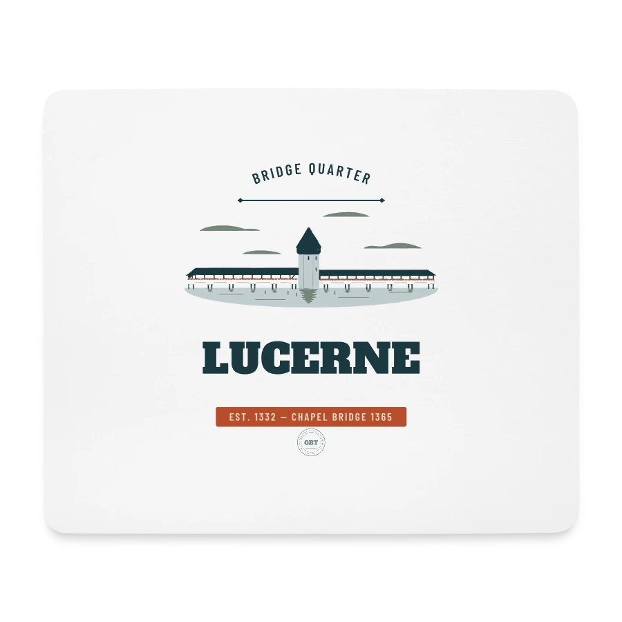 Lucerne badge on a mouse pad (horizontal), white