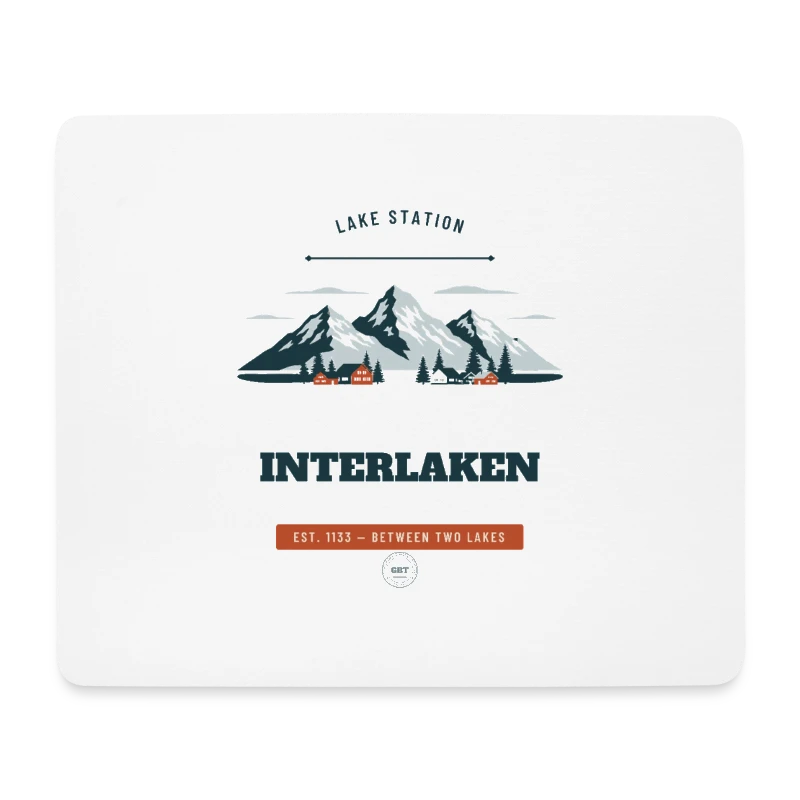 Interlaken badge on a mouse pad (horizontal)