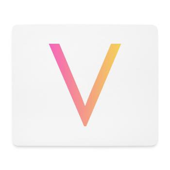 V - Mousepad (Querformat) - Weiß - Vorne