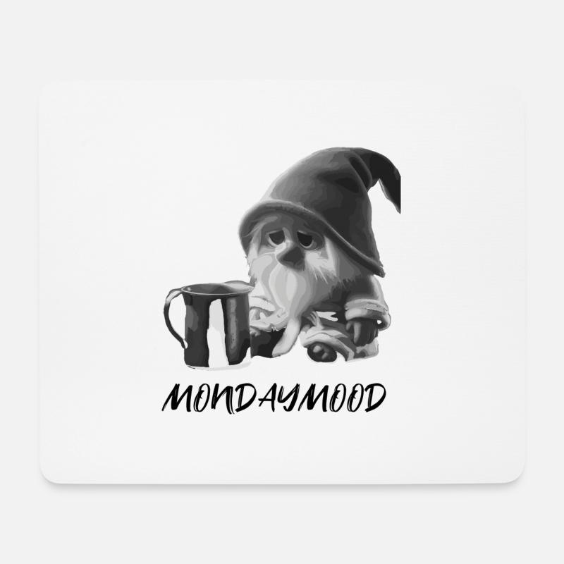 Mondaymood - Morgenmuffel schwarzweiß - Mousepad (Querformat) - Weiß