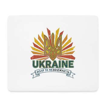 Ukrainisches Dreizack Sonnenaufgangs-T-Shirt - Mousepad (Querformat) - Weiß - Vorne