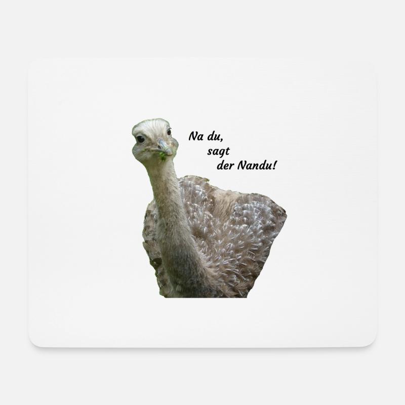 Nandu - Mousepad (Querformat) - Weiß