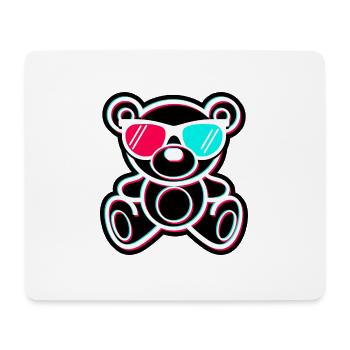 Cool Teddy Bear Tik Tok Style glitch Effekt - Mousepad (Querformat) - Weiß - Vorne