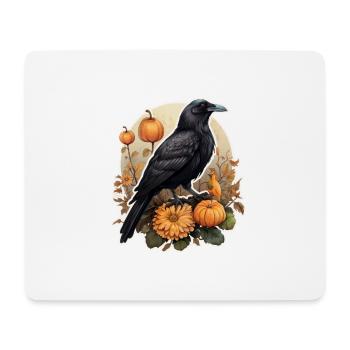Halloween Krähe Kürbisgewächs - Mousepad (Querformat) - Weiß - Vorne