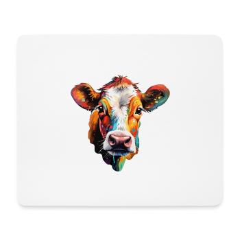 Rind bunt - Mousepad (Querformat) - Weiß - Vorne