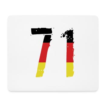 71 Zahl Deutschland Trikot - Mousepad (Querformat) - Weiß - Vorne