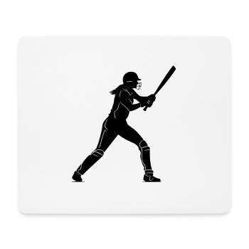 Cricket Frau Symbol - Mousepad (Querformat) - Weiß - Vorne